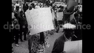 April 28, 1967 – Houston Texas USA: Muhammad Ali is surrounded by press after his refusal to take the oath to join the U.S. Army.