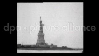 September 3, 1898 – New York City USA: View, from boat in water, of Statue of Liberty on Bedloe's Island, in New York City, United States