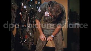 October 19, 1970 – Takhli Thailand: United States Air Force pilots board F-105 D aircraft at Takhli Royal Thai Air Force Base in Thailand.