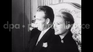 September 6, 1956 – Paris France: Princess Grace and Prince Rainier of Monaco talk and pose during an interview at Monegasque Legation in Paris.