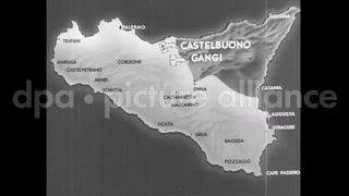 1948 – Sicily Italy: Allied troops march in Sicily, Italy during World War II.