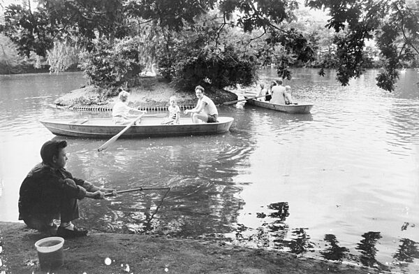 Dresden, historisch, Großer Garten, Carolasee, Boot, Ruderboot, Insel...