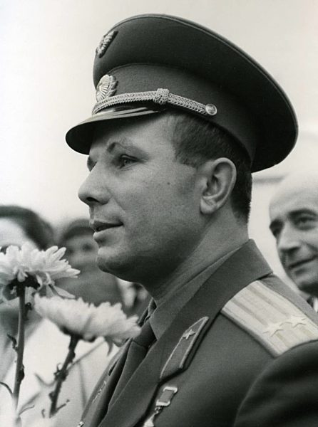 Der der erste Mensch im Weltraum Juri Alexejewitsch Gagarin (1934 - 1968) in Berlin