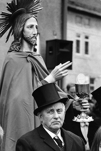 Prozession am Palmsonntag in Heiligenstadt (Eichsfeld), aufgenommen 1968...