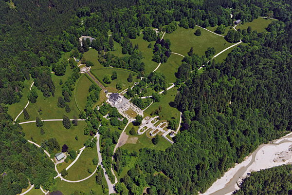 Luftbild Schloss Linderhof
