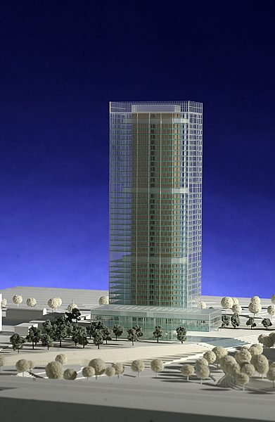 Modell für das neue Gebäude des Süddeutschen Verlages