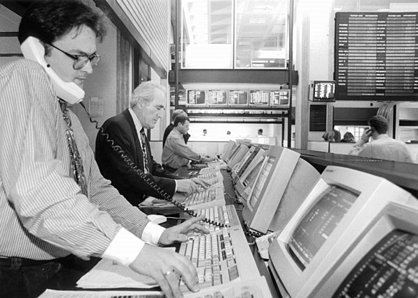 Handel in der Börse in München, 1996