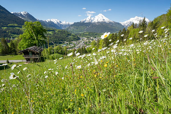 Panorama über Berchtesgaden mit Watzmann