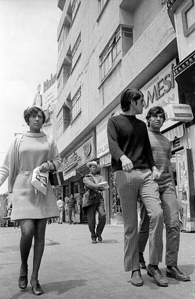 Straßenszene in Mexiko City, 1970
