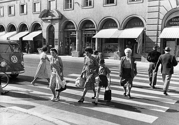 Zebrastreifen in München, 1950er Jahre