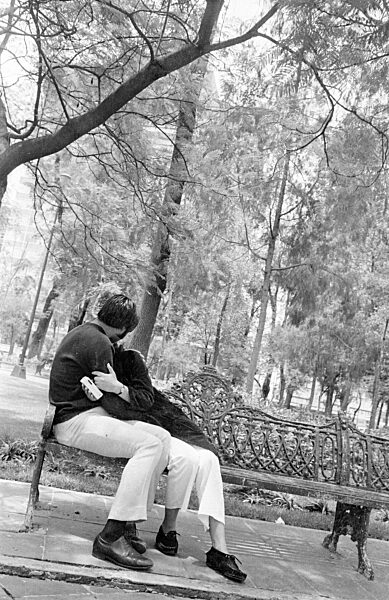 Kleine Parkanlage im Zentrum von Mexico City, 1970