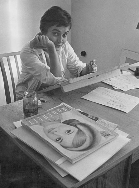 Zeichnerin in einem Modeinstitut in Ostberlin, 1960