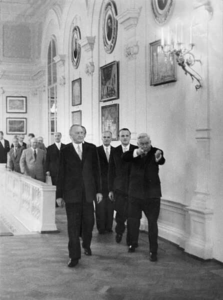 Konrad Adenauer bei seinem Besuch in Moskau,1955