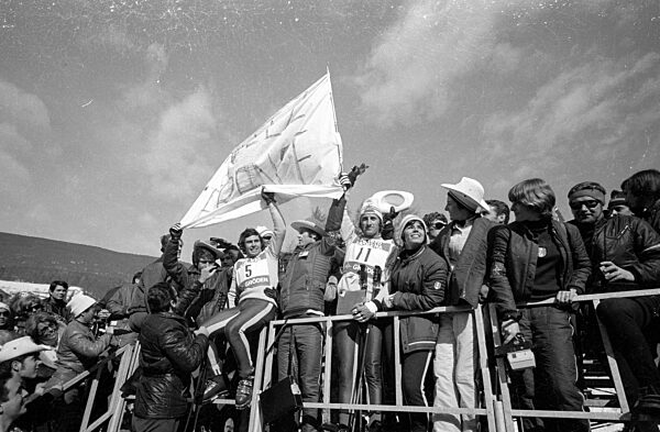 Blick auf einer Zuschauertribüne, 1970