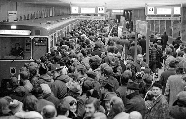 Autofreier Sonntag in München, 1973