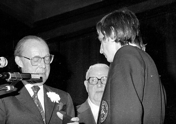 Bernhard zur Lippe-Biesterfeld und Johan Cruyff bei der Feier zum WM Sieg in München, 1974