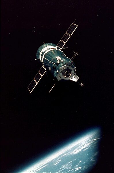 Soyuz 19 in a docking maneuver