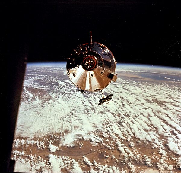 Command Module "Gumdrop" above Earth