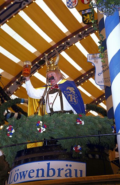 Bierfaßanstich im Löwenbräu-Zelt auf dem Oktoberfest, 1999