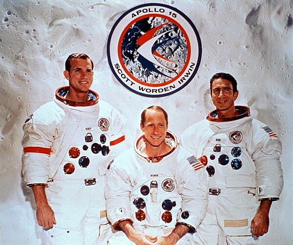 The astronauts of Apollo 15: Scott, Worden and Irwin