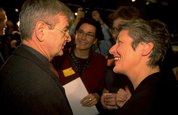 Joschka Fischer und Marieluise Beck in Erfurt 1999