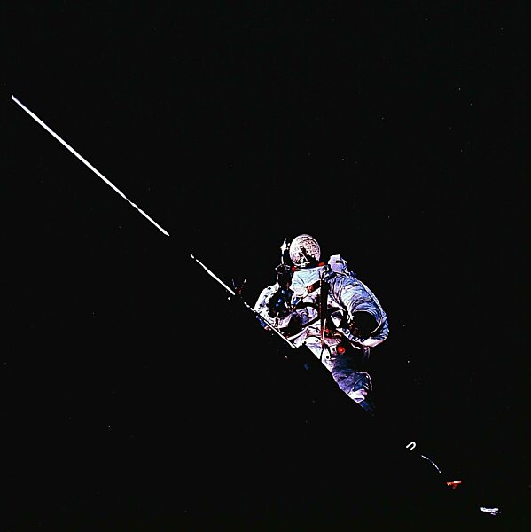 Astronaut Russel Schweikert during an extravehicular maneuver