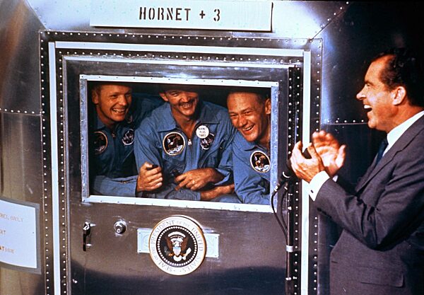 Richard Nixon, Neil A. Armstrong, Michael Collins and Edward Aldrin, 1969