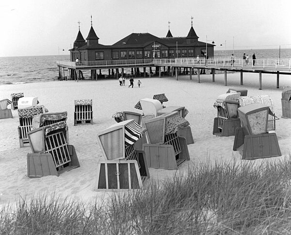 Beach chairs on the beach of Ahlbeck on Usedom