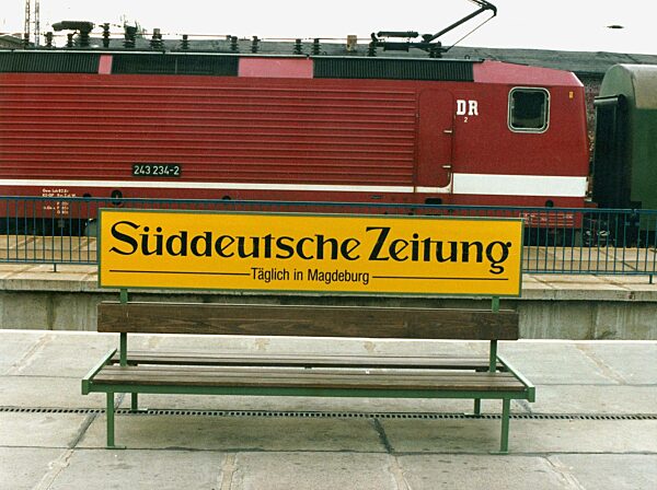 Werbung der Süddeutschen Zeitung in Magdeburg