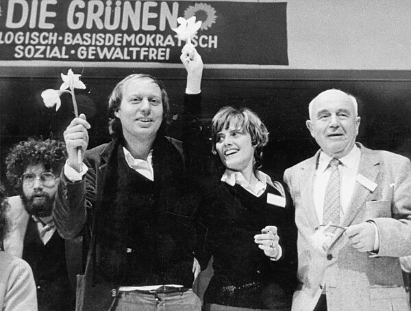 Norbert Mann, Petra Kelly and August Hassleiter, 1980