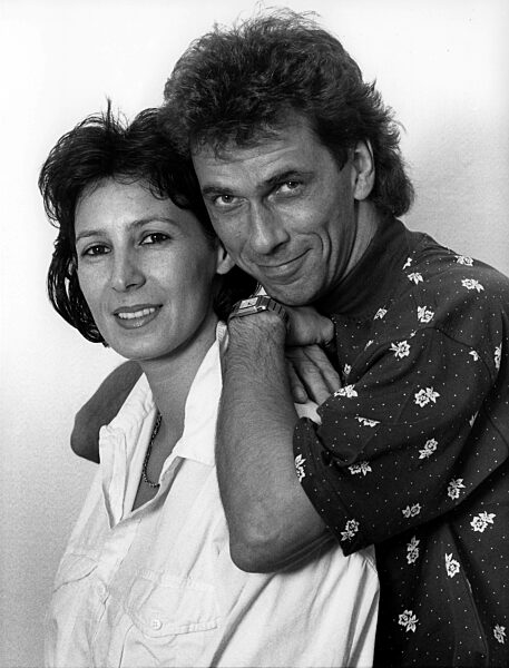 Hugo Egon Balder with wife, 1989