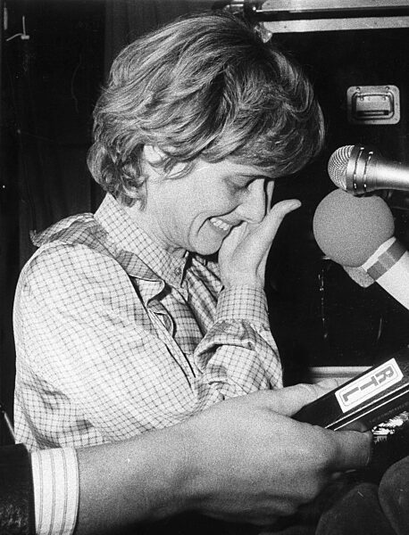 Petra Kelly at the election party, 1983