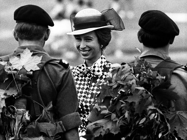 Princess Anne visiting troops in Germany, 1974