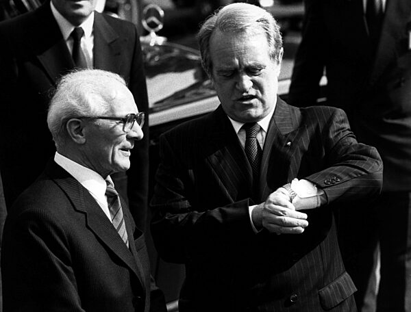 Erich Honecker mit Johannes Rau, 1987