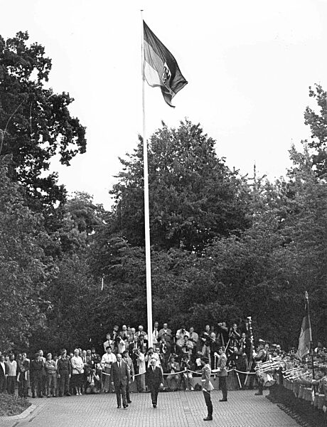 Helmut Kohl und Erich Honecker beim Honeckerbesuch, 1987