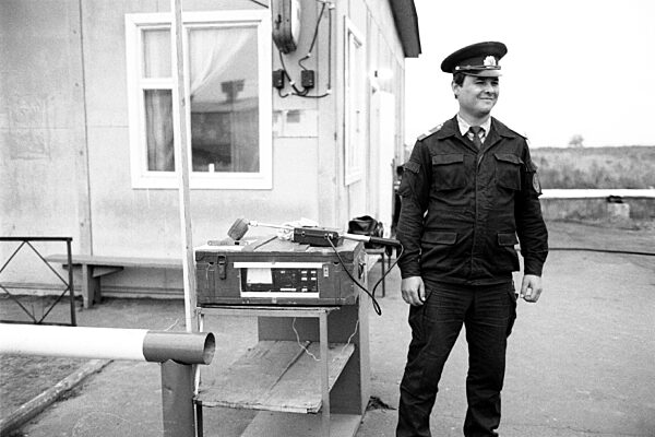 Control station at the 30 km Zone near the Chernobyl disaster site, 1990