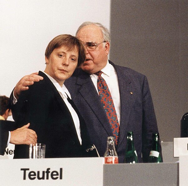 Helmut Kohl and Angela Merkel, 1993