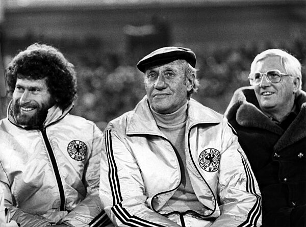 Paul Breitner, Helmut Schoen and Jupp Derwall, 1980
