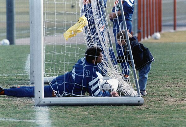 Lothar Matthäus with his son Loris, 1997