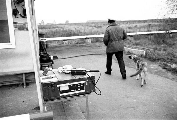 Control station at the 30 km Zone near the Chernobyl disaster site, 1990