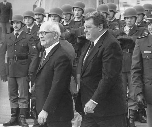 Erich Honecker und Franz Josef Strauß, 1987