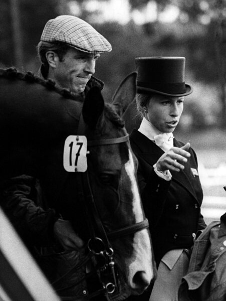 Princess Anne and Mark Phillips at the European Military Championships in Luhmühlen, 1975