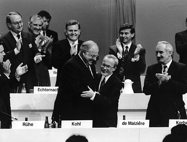 Helmut Kohl and Lothar de Maiziere, 1990
