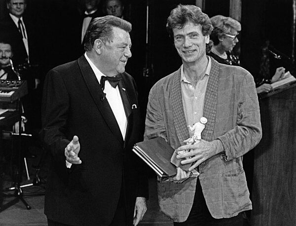 Franz Josef Strauß mit Jürgen Prochnow, 1986