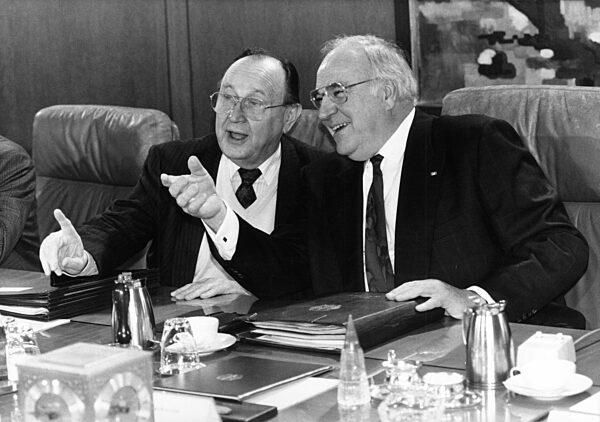 Helmut Kohl and Hans-Dietrich Genscher, 1992