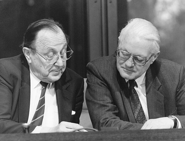 Hans-Dietrich Genscher and Gerhard Stoltenberg, 1991