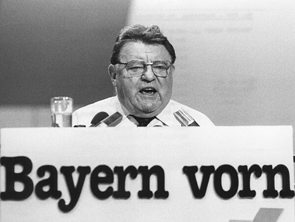 Franz Josef Strauss at the CDU party conference in Munich, 1986