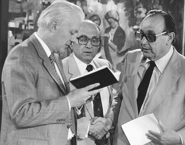 Gerhard Stoltenberg, Otto Graf Lamdorff, Hans-Dietrich Genscher, 1983
