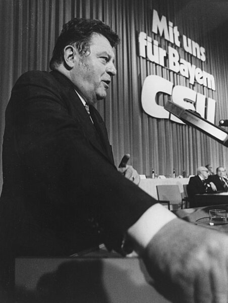 Franz Josef Strauss at a CDU party congress in Munich, 1974