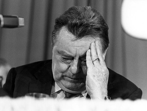Franz Josef Strauss at the CSU party congress in Munich, 1987